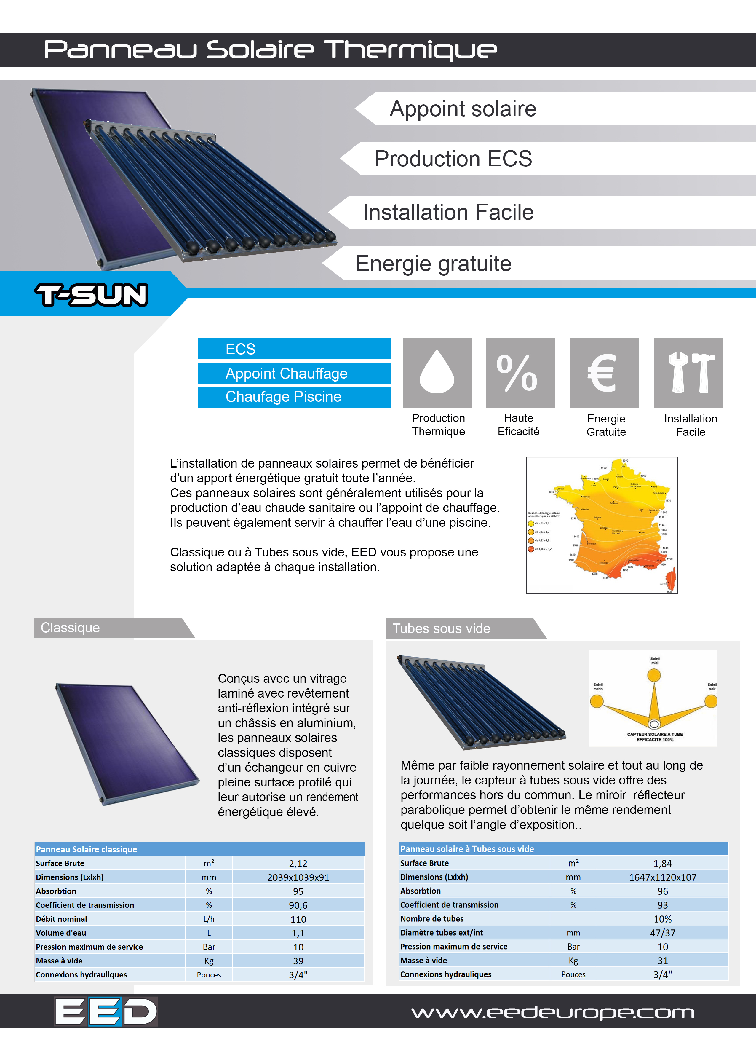 Panneau Solaire Thermique Capteurs Tubes sous vide EED — free download